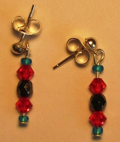 Boucle d`oreille 6rouge
