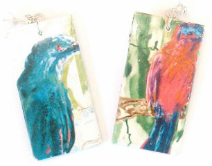Boucles oiseaux colorés carton/papier - Sobij_Unik