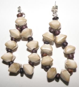 boucles avec perles en céramique