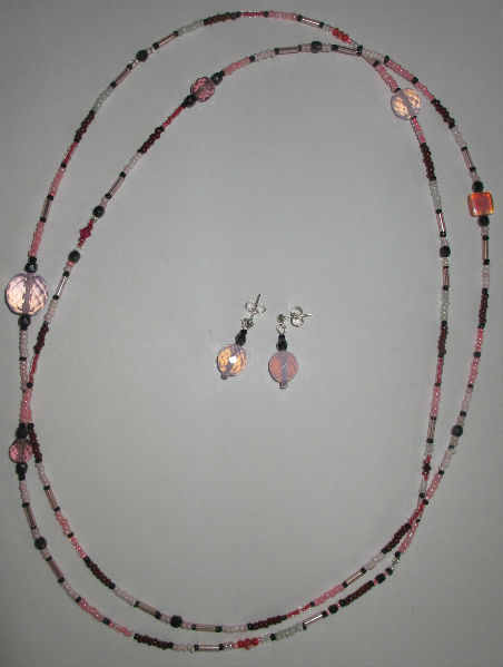 Parrure rose pailleté